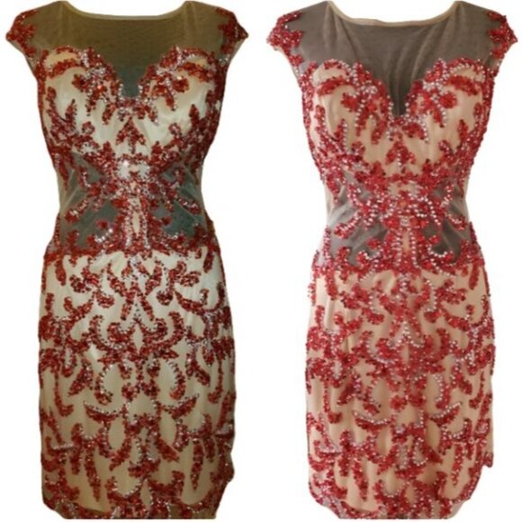 Luxury Designer Beaded Sexy Runway Cocktail Party Evening Prom Embroidery Dress - Picture 15 of 16